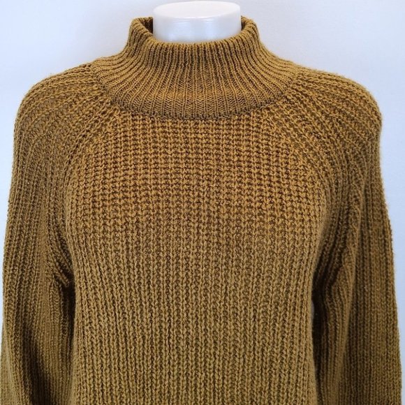 Cupcakes and Cashmere Griffith Vintage Gold Green Chunky Knit Sweater Small - Picture 3 of 15